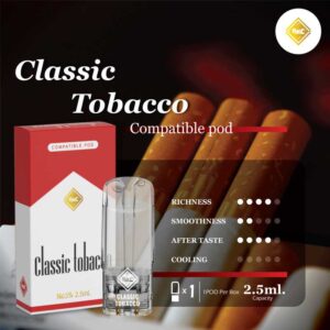 Classic Tobacco: ยาสูบ กลิ่นยาสูบคลาสสิกที่หอมละมุนและมีความหอมของยาสูบเข้มข้น ทำให้คุณรู้สึกเหมือนกำลังสูบยาสูบแท้ที่มีคุณภาพ ความหอมละมุนของยาสูบที่เข้มข้นผสมกับความเนียนนุ่มของใบยาสูบ ทำให้กลิ่นนี้เป็นที่ชื่นชอบของหลายๆ คน กลิ่นนี้เหมาะสำหรับผู้ที่ต้องการความหอมละมุนและความผ่อนคลายที่ผสมผสานกันอย่างลงตัว