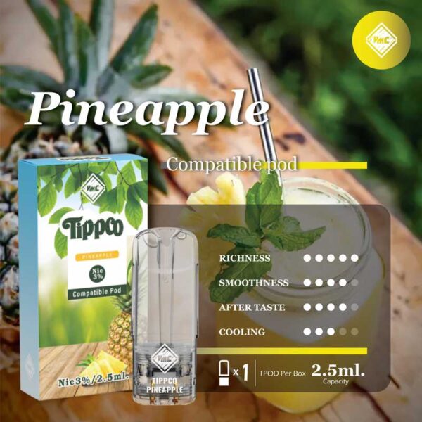 Tippco Pineapple: ทิปโก้สับปะรด กลิ่นหอมหวานของน้ำสับปะรดทิปโก้ที่สดชื่นและหอมหวานลงตัว ทำให้คุณรู้สึกเหมือนกำลังดื่มน้ำสับปะรดทิปโก้ที่เย็นชื่นใจ ความหอมหวานของสับปะรดที่เข้มข้นผสมกับความสดชื่นของน้ำผลไม้ ทำให้กลิ่นนี้เป็นที่ชื่นชอบของหลายๆ คน กลิ่นนี้เหมาะสำหรับผู้ที่ต้องการความหวานหอมและสดชื่นที่ผสมผสานกันอย่างลงตัว