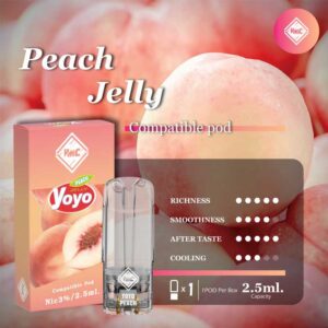 Peach Jelly: พีชเจลลี่ กลิ่นหอมหวานของพีชเจลลี่ที่มีความหอมของพีชเข้มข้น ทำให้คุณรู้สึกเหมือนกำลังทานพีชเจลลี่สดๆ กลิ่นนี้จะทำให้คุณรู้สึกสดชื่นและผ่อนคลายในทุกครั้งที่สูบ ความหอมหวานของพีชที่เข้มข้นผสมกับความเนียนนุ่มของเจลลี่ ทำให้กลิ่นนี้เป็นที่ชื่นชอบของหลายๆ คน กลิ่นนี้เหมาะสำหรับผู้ที่ต้องการความหวานหอมและสดชื่นที่ผสมผสานกันอย่างลงตัว